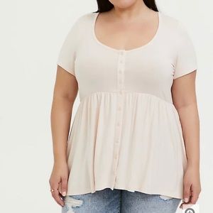 Torrid size 0 button front babydoll shirt
